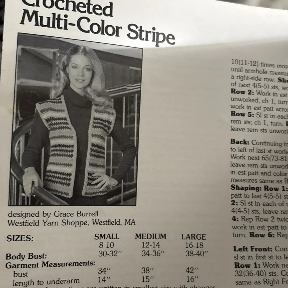 Leisure Art's, Leaflet 141, Vests For Women To Knit & Crochet, 1979